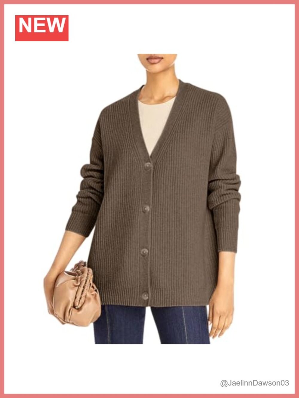 Women's Open Front Oversized Button Cardigan V-Neck Chunky Knit Outwear